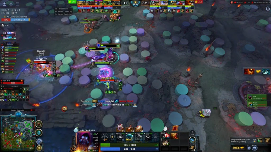 Dota 2 fog removal with readable map hack opacity
